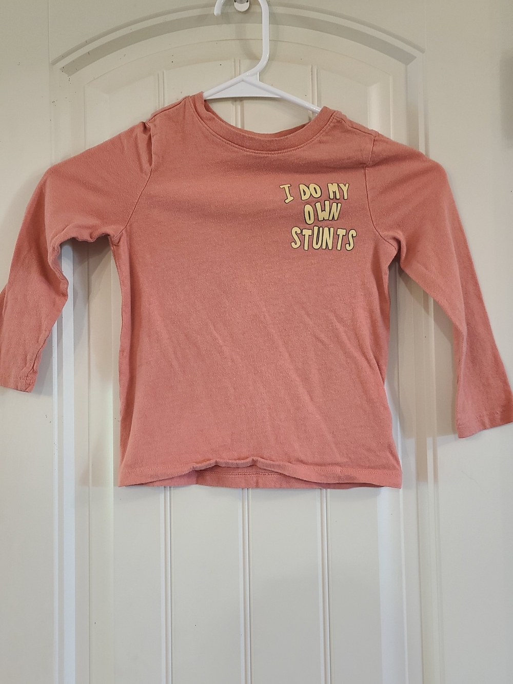 Old Navy Coral  "I Do My Own Stunts" Long-Sleeve Tee Size 4T